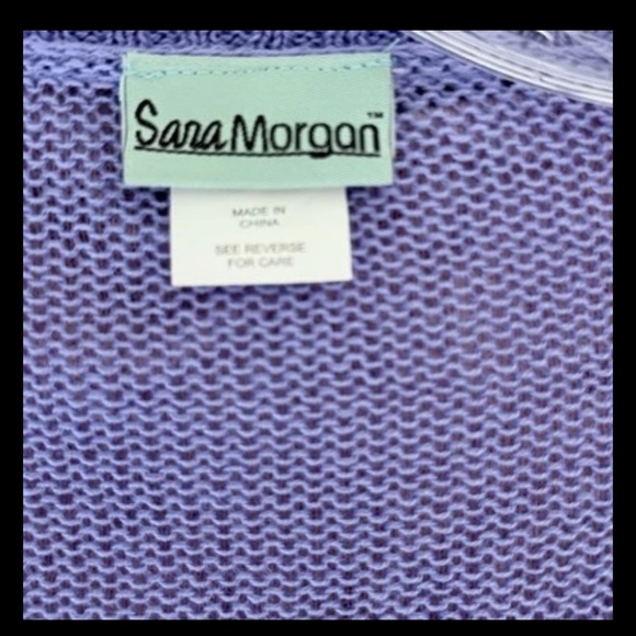 Sara Morgan Knit Cardigan Open Front Sweater L Blue No Buttons Long Sleeves - Picture 7 of 10